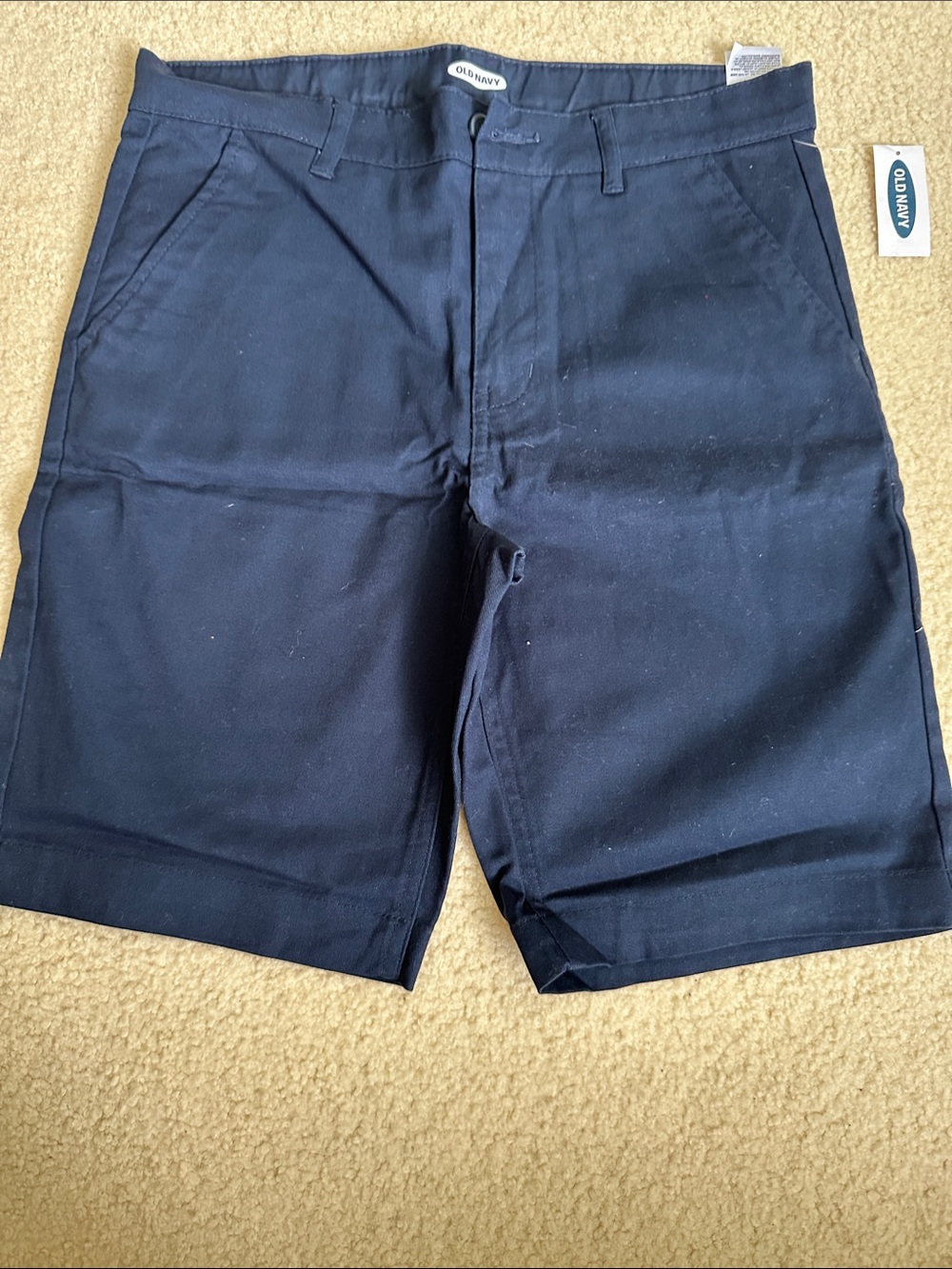 Old Navy Boys Dark Navy Flat Front Chino Shorts